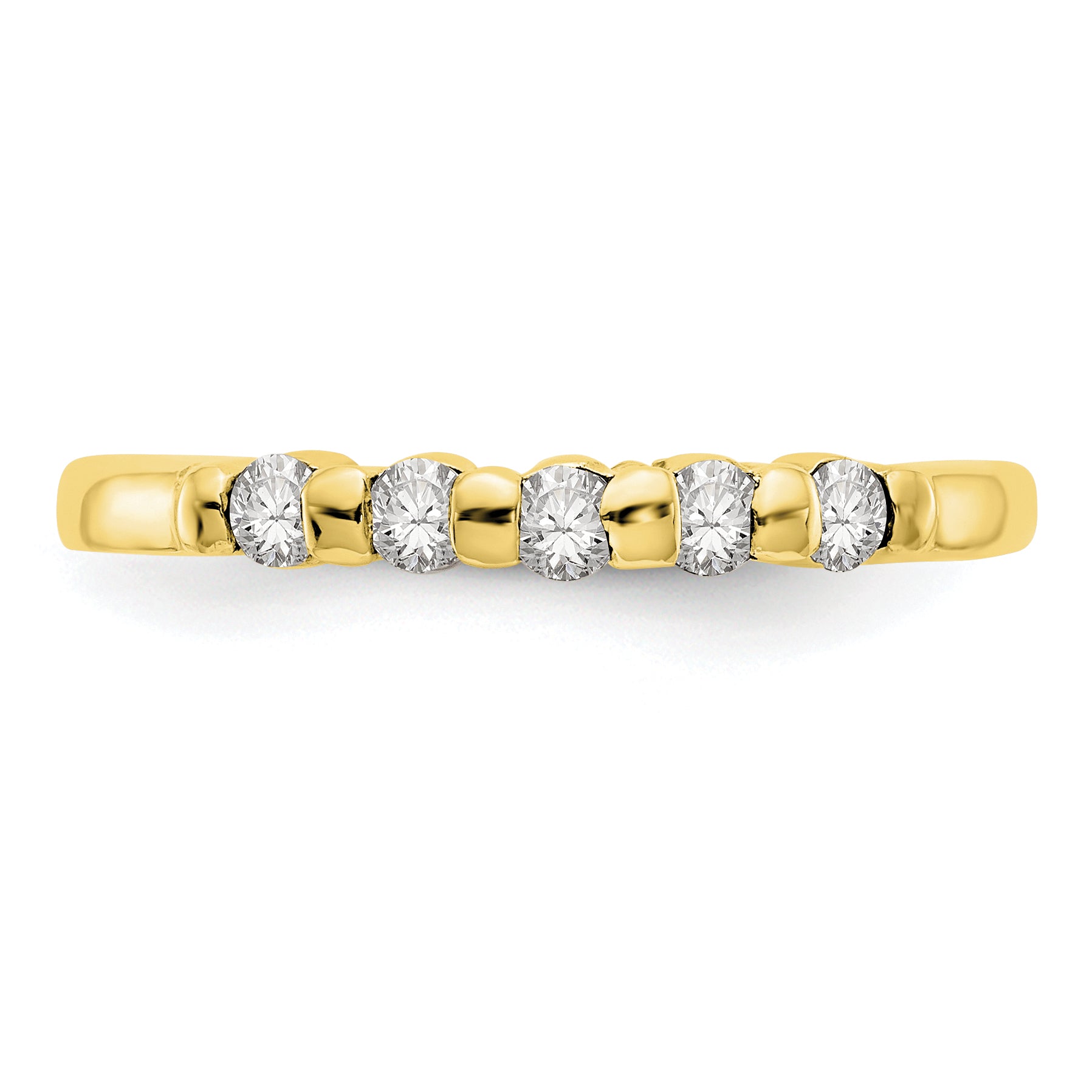 10K Yellow Gold 5 Stone Diamond Band