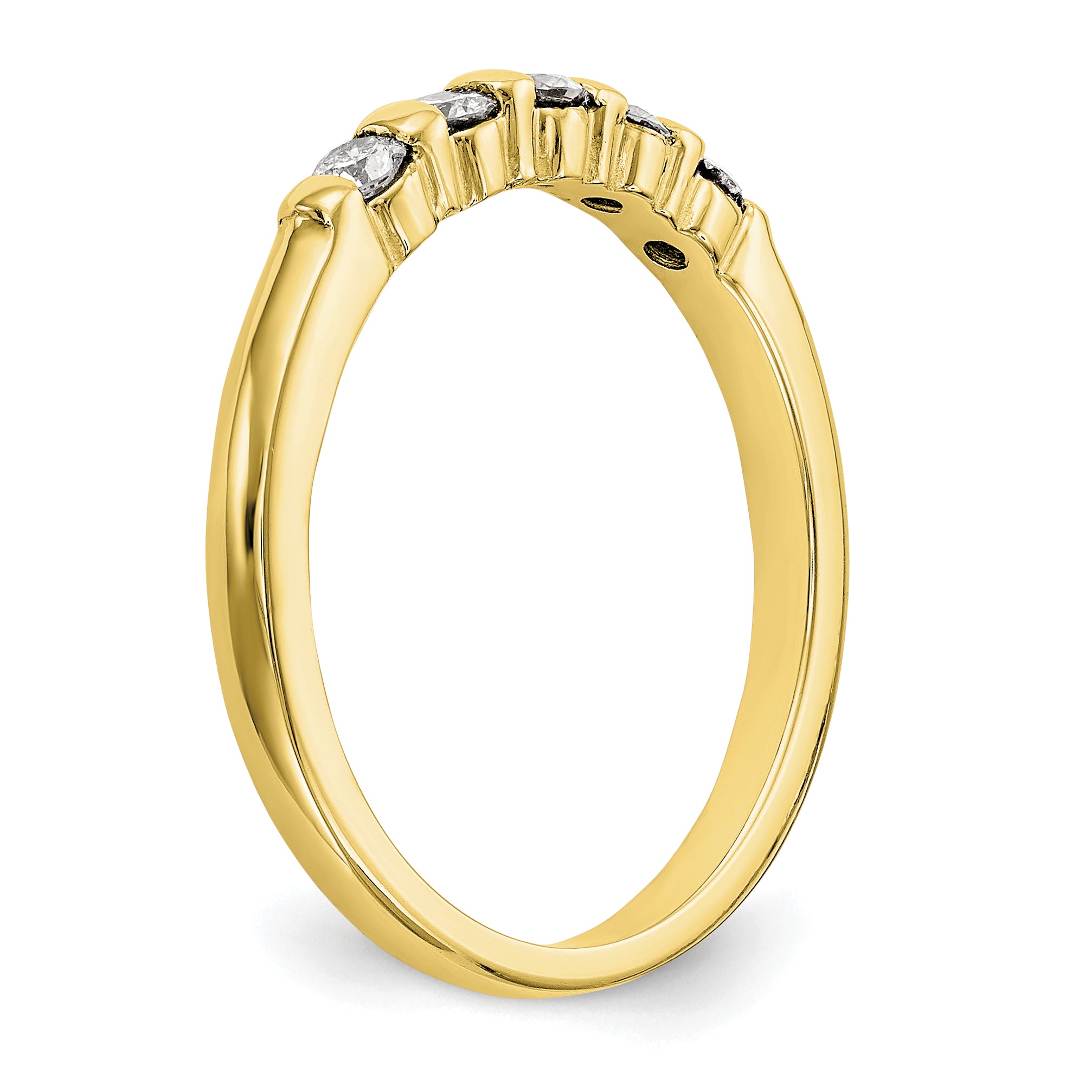 10K Yellow Gold 5 Stone Diamond Band