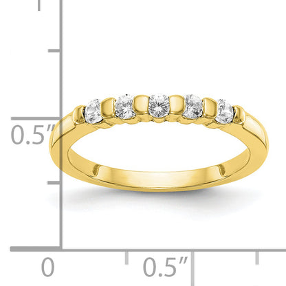 10K Yellow Gold 5 Stone Diamond Band