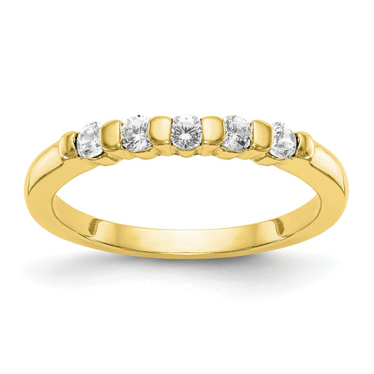 10K Yellow Gold 5 Stone Diamond Band