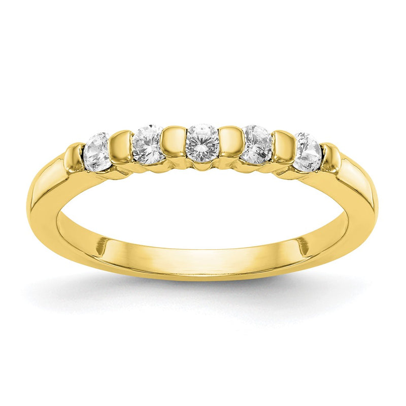 10K Yellow Gold 5 Stone Diamond Band