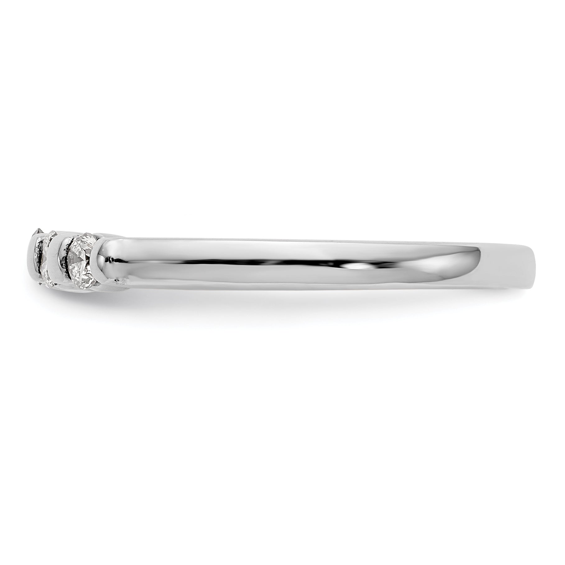 14K White Gold 5-Stone Real Diamond Band
