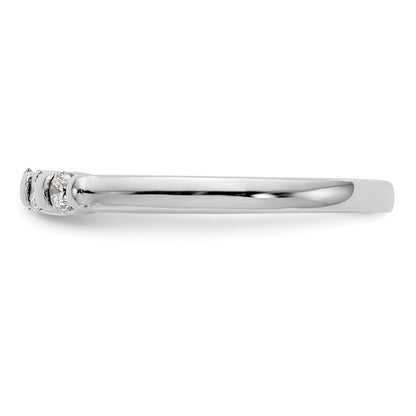 14K White Gold 5-Stone Real Diamond Band