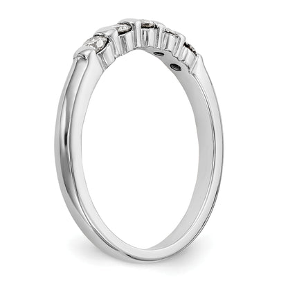 14K White Gold 5-Stone Real Diamond Band