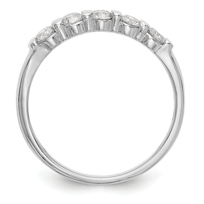 14K White Gold 5-Stone Real Diamond Band