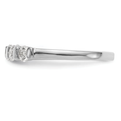 14K White Gold 5-Stone Real Diamond Band