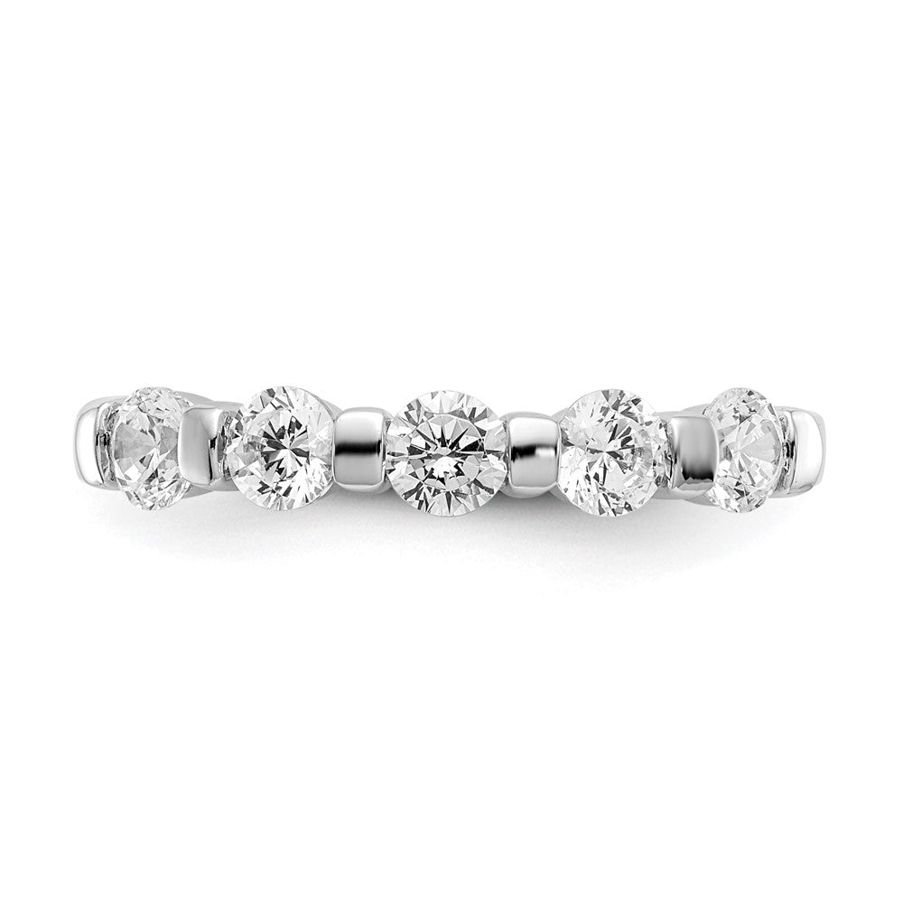 14K White Gold 5-Stone Real Diamond Band