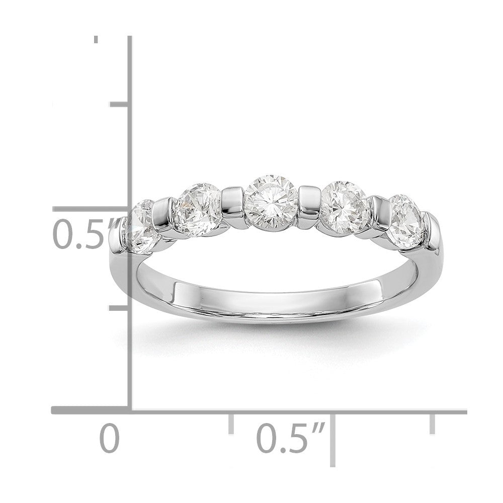 Platinum 5-Stone Diamond Wedding Band Ring