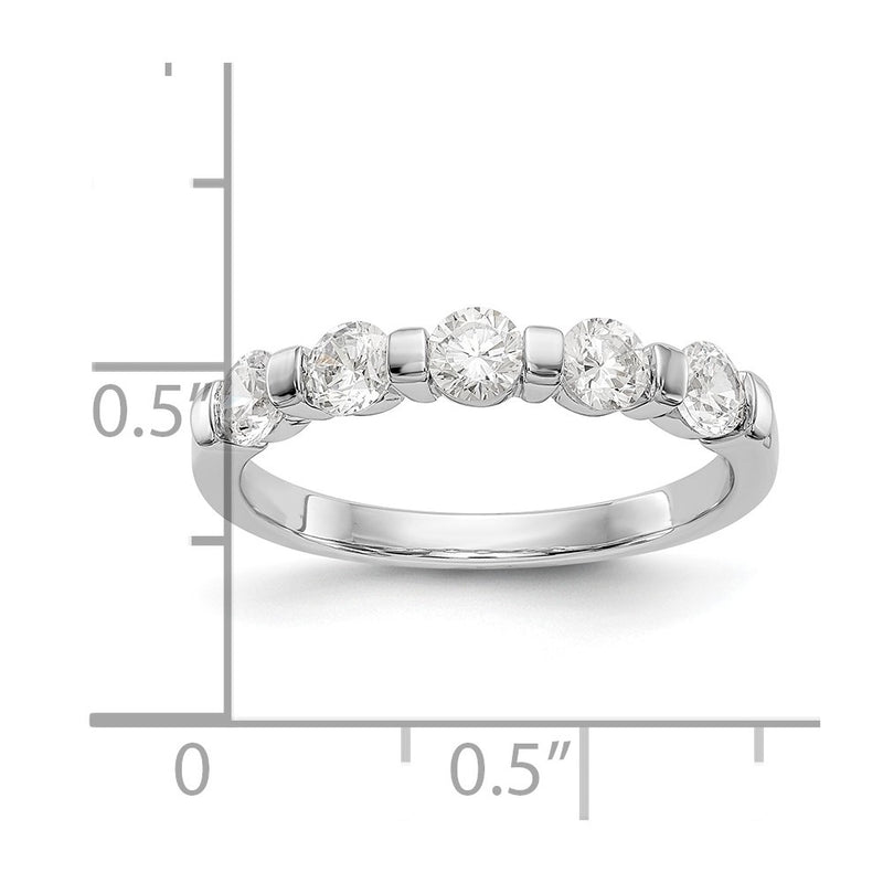 Platinum 5-Stone Diamond Wedding Band Ring