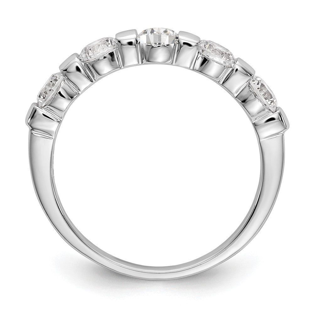 14K White Gold 5 Stone Channel Set 1 Carat Complete Round Diamond Band