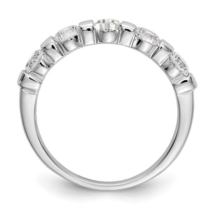 14K White Gold 5 Stone Channel Set 1 Carat Complete Round Diamond Band