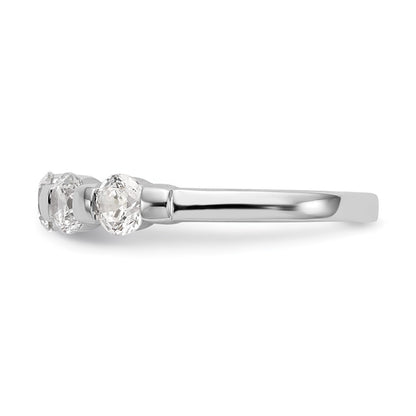 14K White Gold 5 Stone Channel Set 1 Carat Complete Round Diamond Band