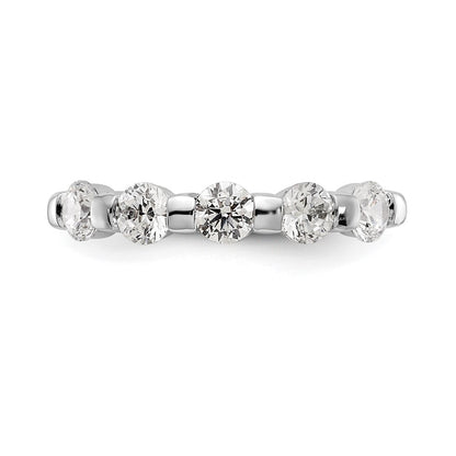 14K White Gold 5 Stone Channel Set 1 Carat Complete Round Diamond Band