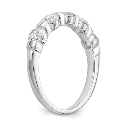 14K White Gold 5 Stone Channel Set 1 Carat Complete Round Diamond Band