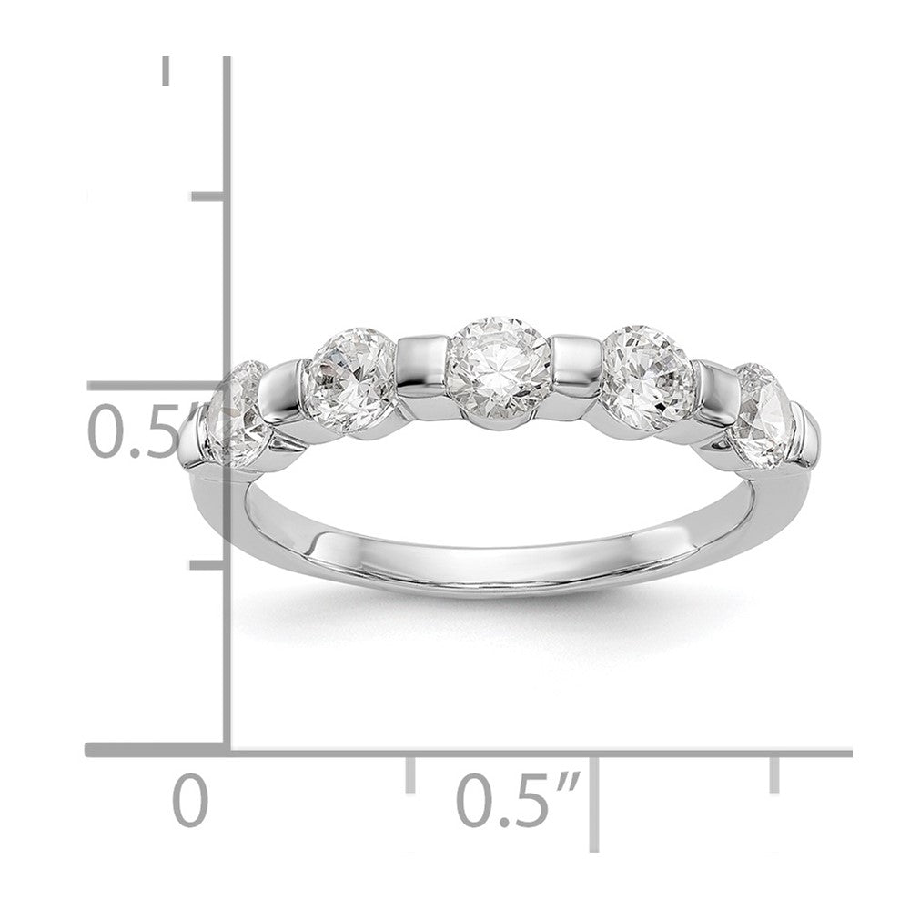 14K White Gold 5 Stone Channel Set 1 Carat Complete Round Diamond Band