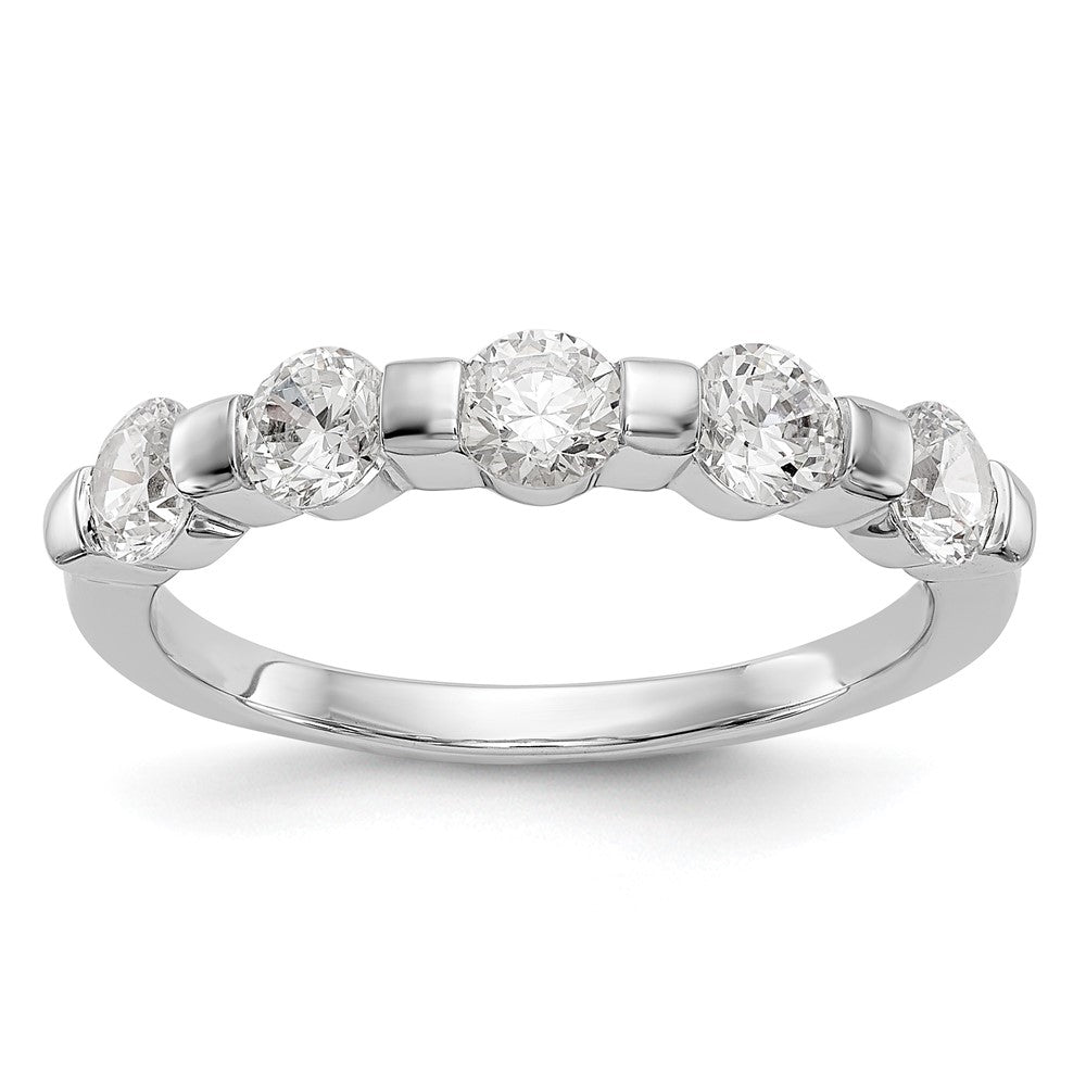 14K White Gold 5 Stone Channel Set 1 Carat Complete Round Diamond Band