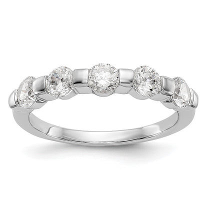 14K White Gold 5 Stone Channel Set 1 Carat Complete Round Diamond Band