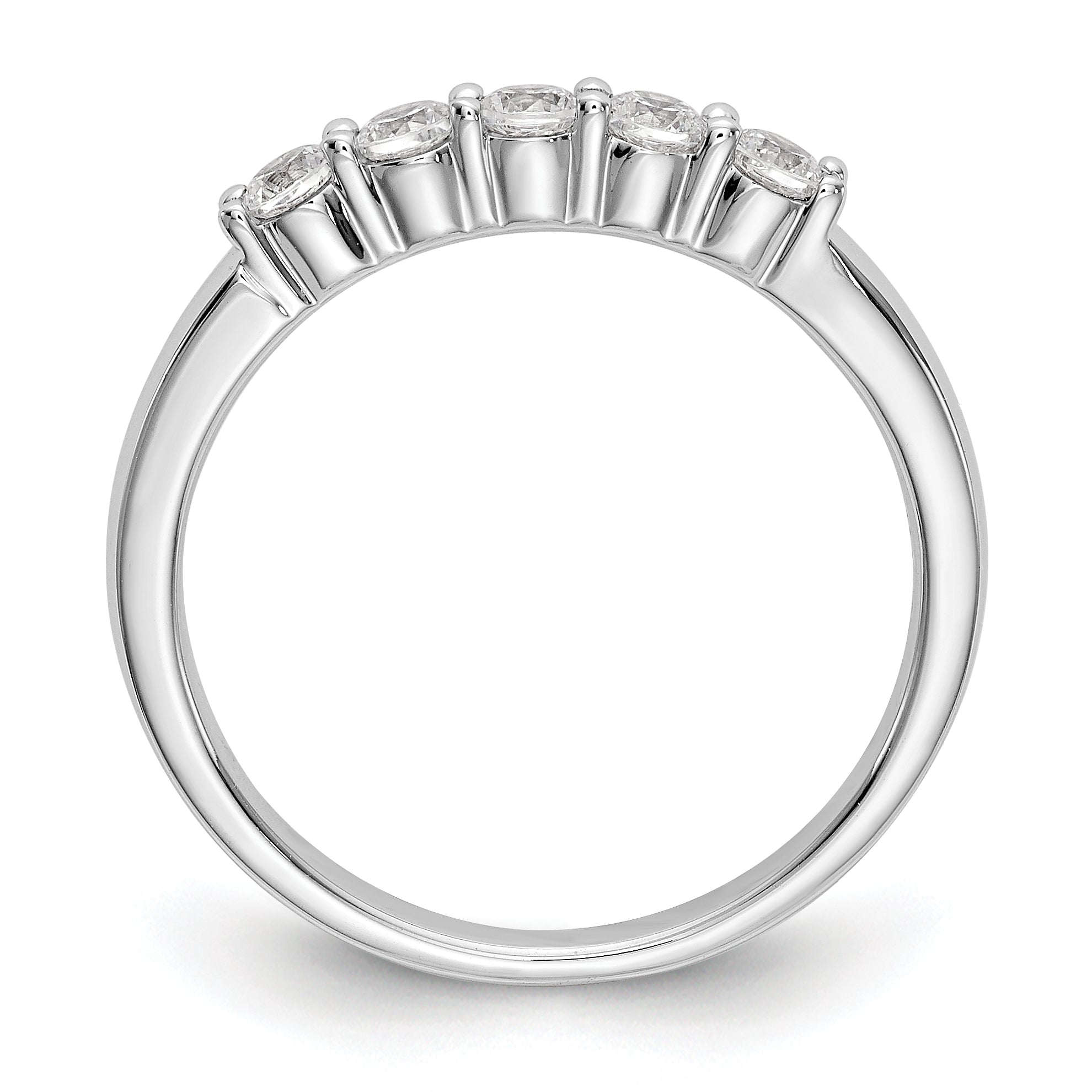 14K White Gold True Origin 1/3 Carat Lab Grown Diamond Vs D E F Complete Five Stone Ring