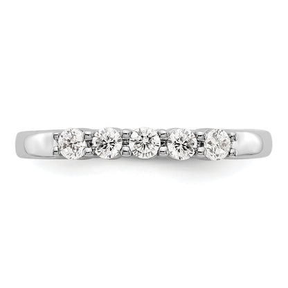 14K White Gold True Origin 1/3 Carat Lab Grown Diamond Vs D E F Complete Five Stone Ring