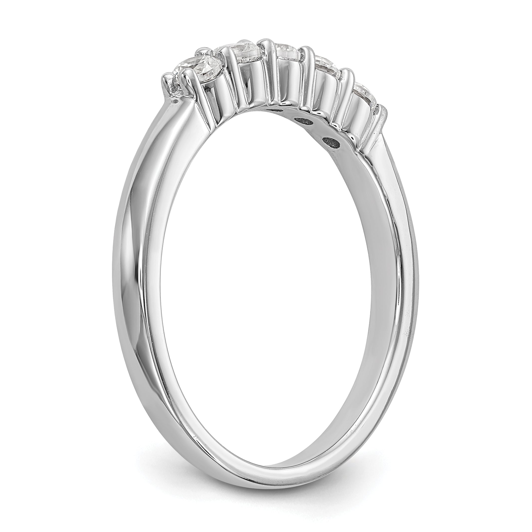 14K White Gold True Origin 1/3 Carat Lab Grown Diamond Vs D E F Complete Five Stone Ring