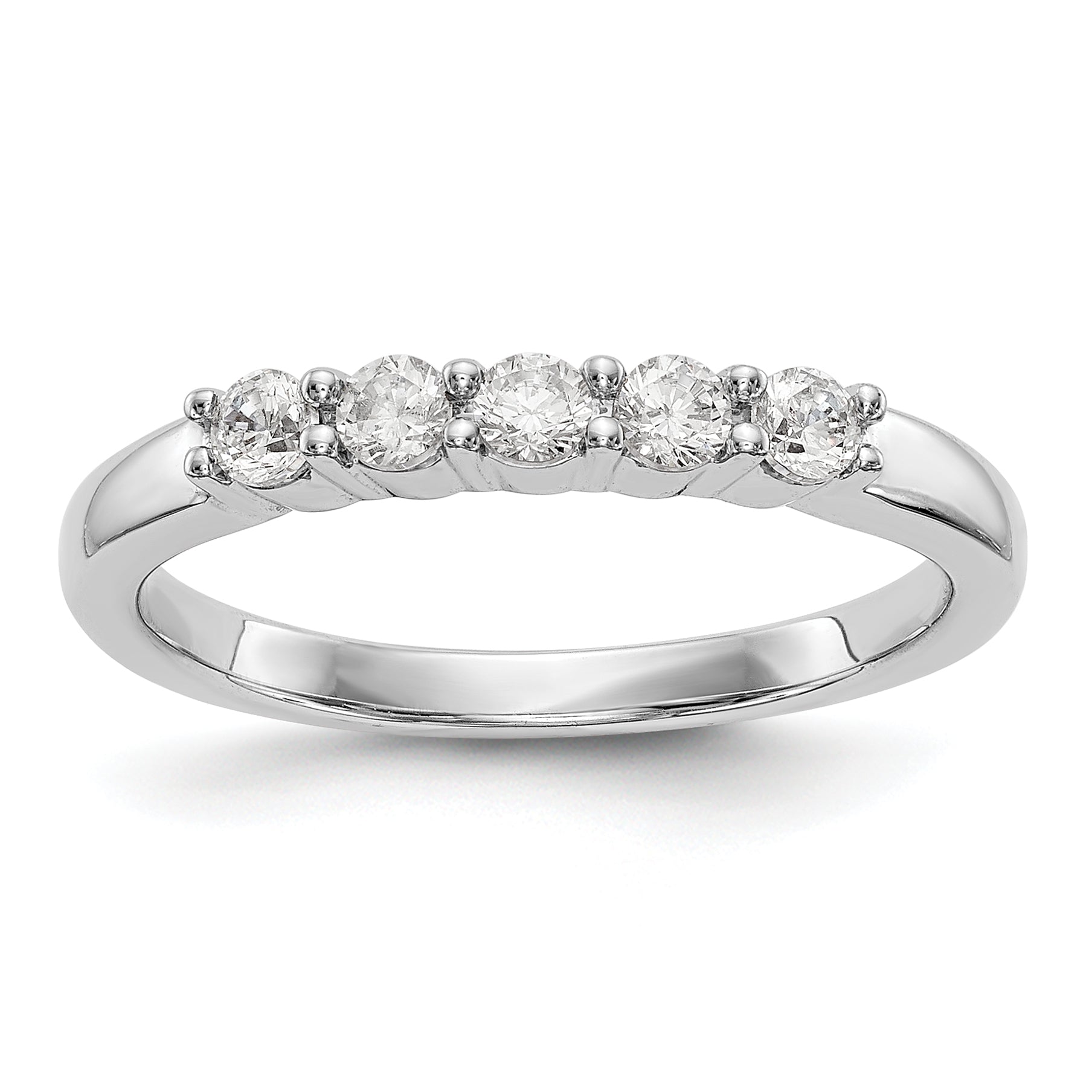 14K White Gold True Origin 1/3 Carat Lab Grown Diamond Vs D E F Complete Five Stone Ring
