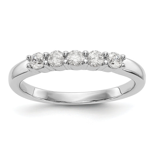 14K White Gold True Origin 1/3 Carat Lab Grown Diamond Vs D E F Complete Five Stone Ring