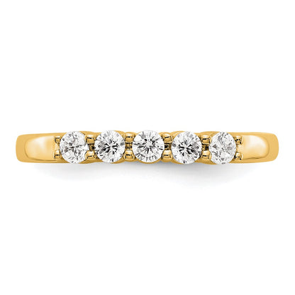 True Origin 14K Yellow Gold 1/3 carat Lab Grown Diamond VS+ F+ Complete Round Five Stone Ring