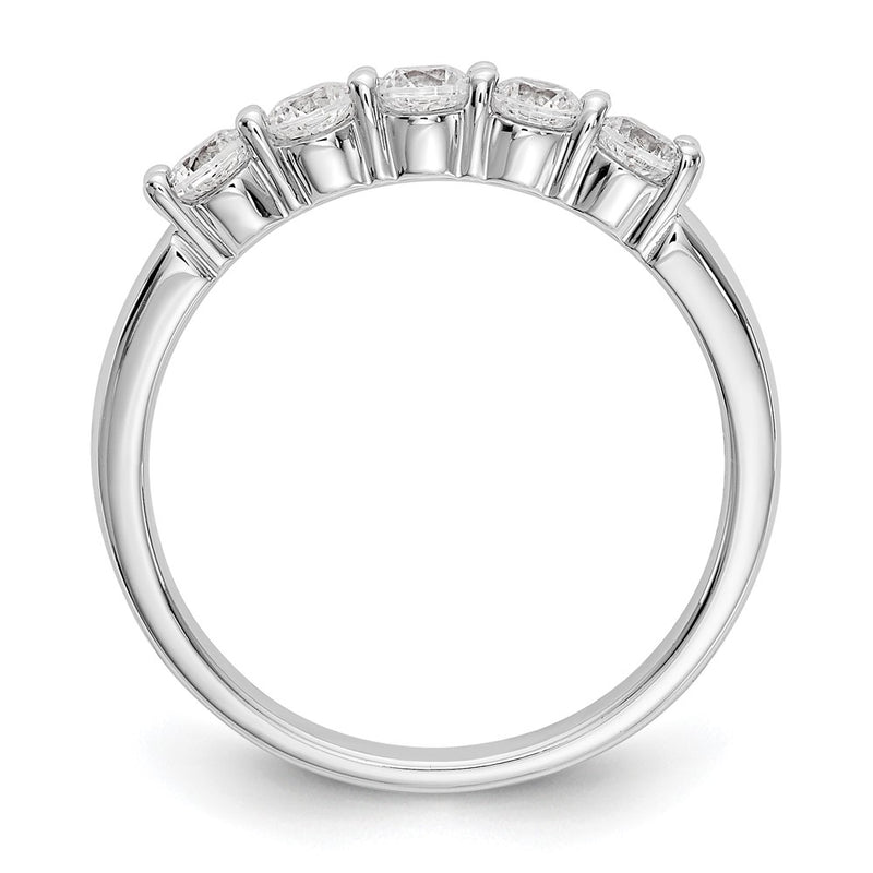 True Origin 14K White Gold 1/2 carat Lab Grown Diamond VS+ F+ Complete Round Five Stone Ring