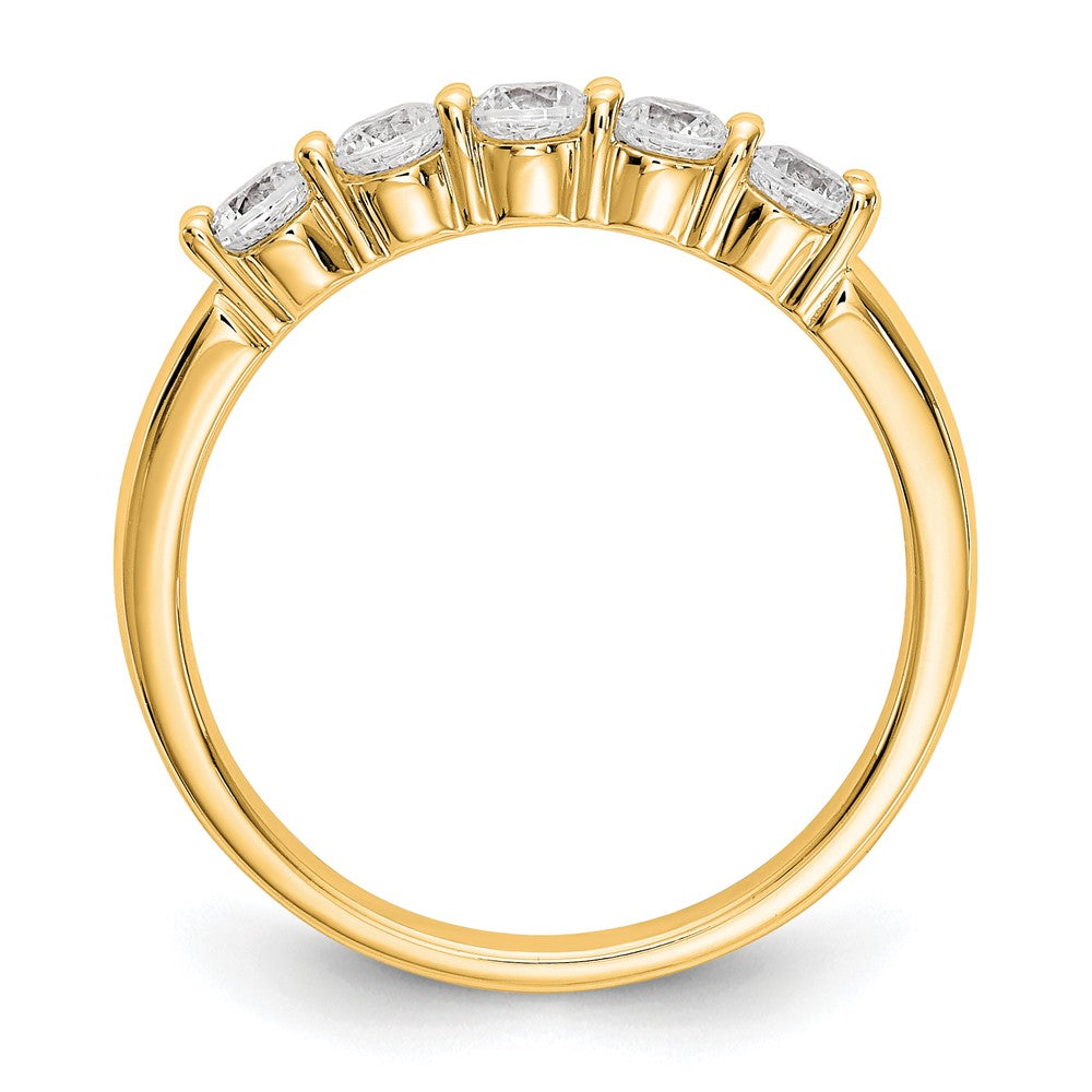 True Origin 14K Yellow Gold 1/2 carat Lab Grown Diamond VS+ F+ Complete Round Five Stone Ring