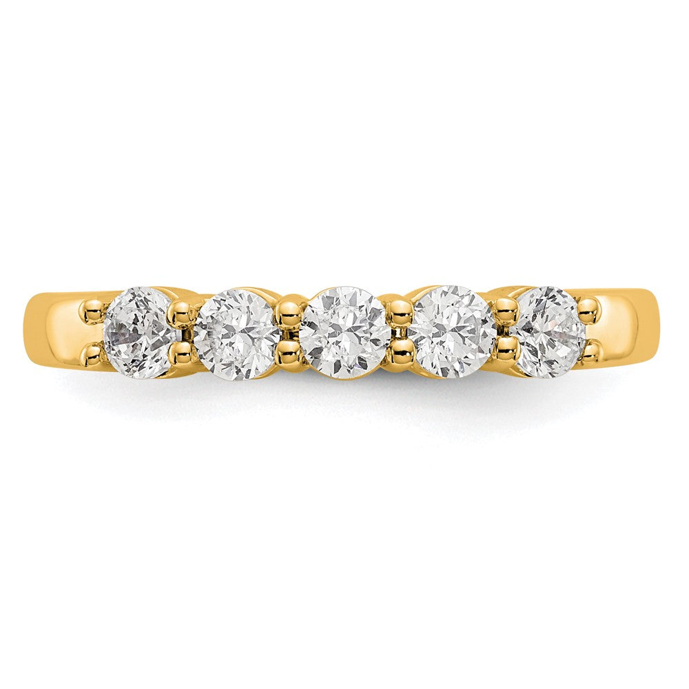 True Origin 14K Yellow Gold 1/2 carat Lab Grown Diamond VS+ F+ Complete Round Five Stone Ring