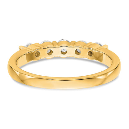 True Origin 14K Yellow Gold 1/2 carat Lab Grown Diamond VS+ F+ Complete Round Five Stone Ring