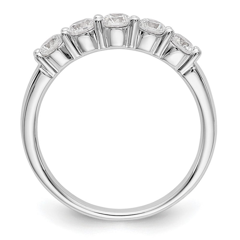 True Origin 14K White Gold 5/8 carat Lab Grown Diamond VS+ F+ Complete Round Five Stone Ring