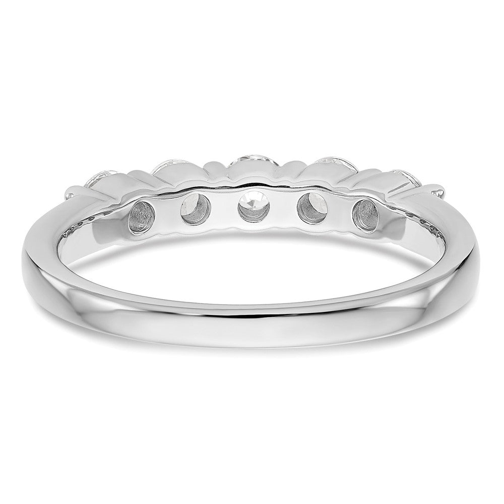 True Origin 14K White Gold 5/8 carat Lab Grown Diamond VS+ F+ Complete Round Five Stone Ring