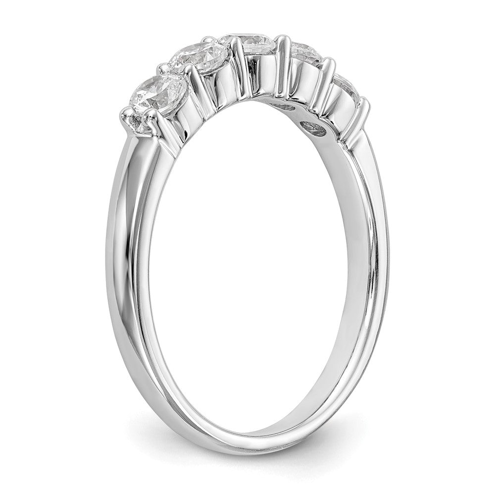 True Origin 14K White Gold 5/8 carat Lab Grown Diamond VS+ F+ Complete Round Five Stone Ring