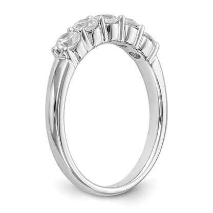 True Origin 14K White Gold 5/8 carat Lab Grown Diamond VS+ F+ Complete Round Five Stone Ring
