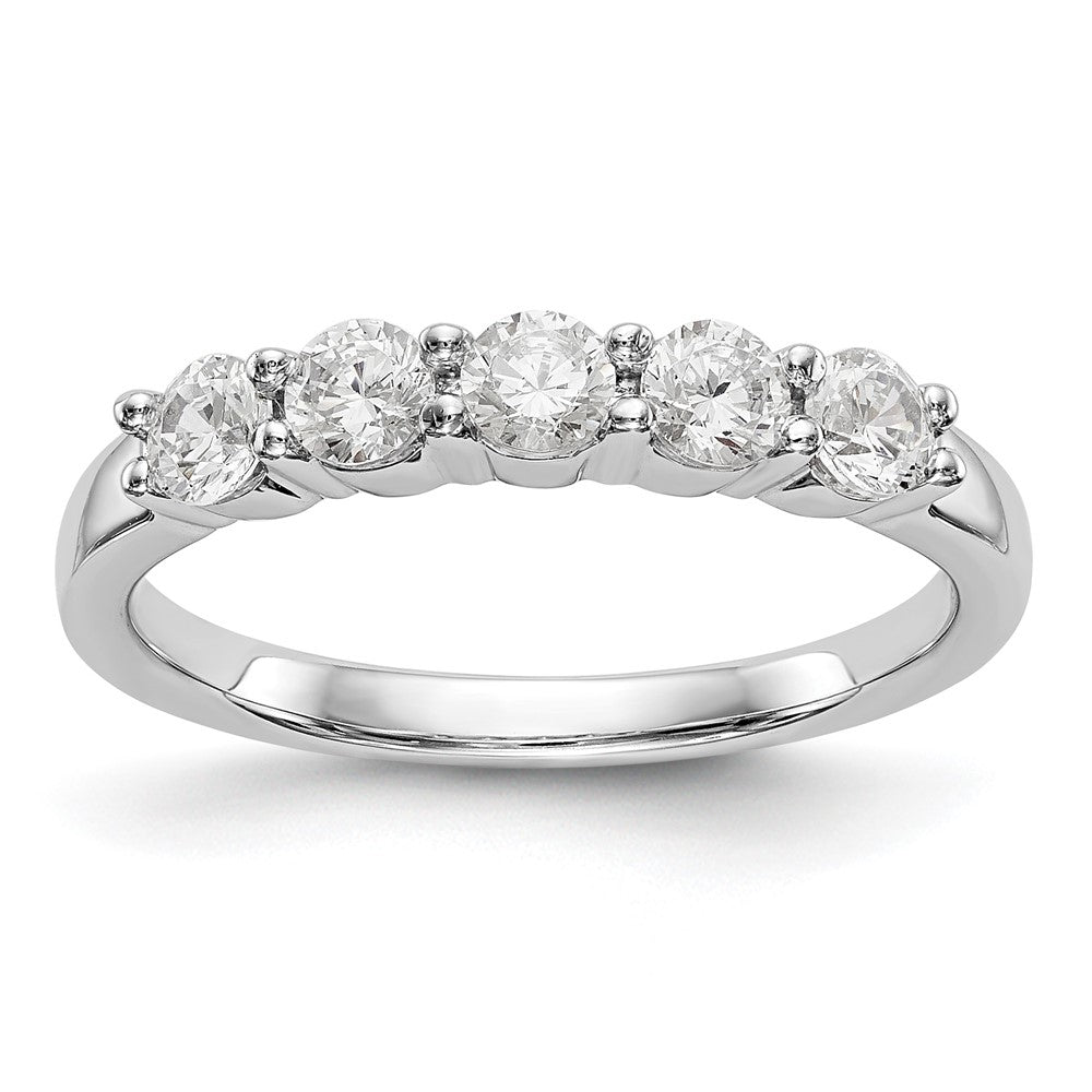 True Origin 14K White Gold 5/8 carat Lab Grown Diamond VS+ F+ Complete Round Five Stone Ring