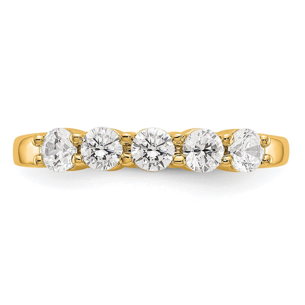 True Origin 14K Yellow Gold 5/8 carat Lab Grown Diamond VS+ F+ Complete Round Five Stone Ring