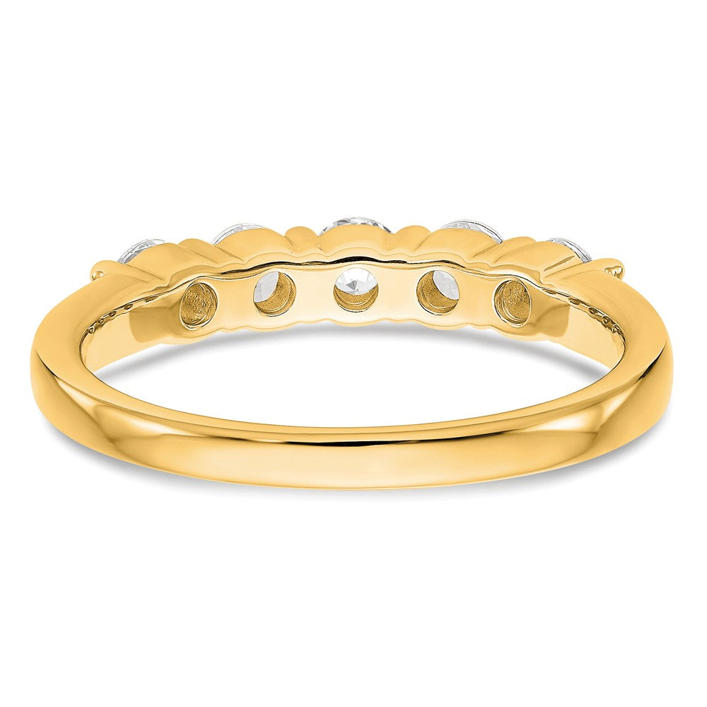 True Origin 14K Yellow Gold 5/8 carat Lab Grown Diamond VS+ F+ Complete Round Five Stone Ring