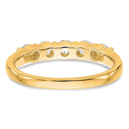 True Origin 14K Yellow Gold 5/8 carat Lab Grown Diamond VS+ F+ Complete Round Five Stone Ring