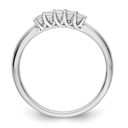 14K White Gold 5-Stone Real Diamond Band