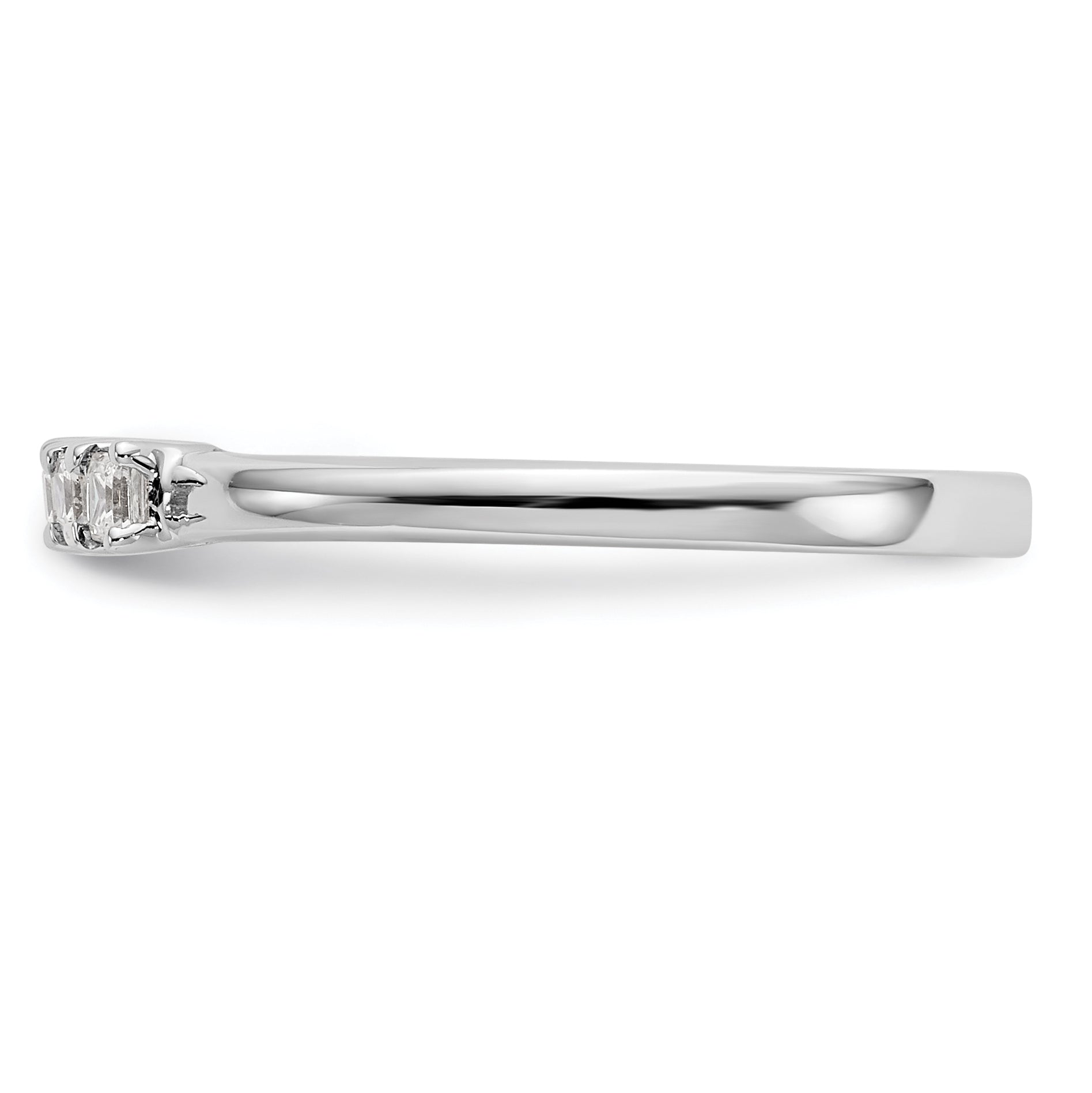 14K White Gold 5-Stone Real Diamond Band