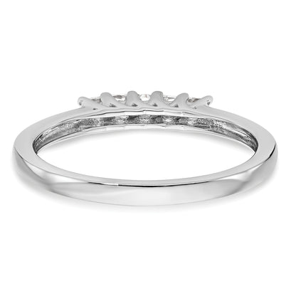 14K White Gold 5-Stone Real Diamond Band
