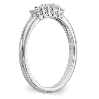 14K White Gold 5-Stone Real Diamond Band