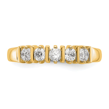 14K Yellow Gold 5 Stone Diamond Band