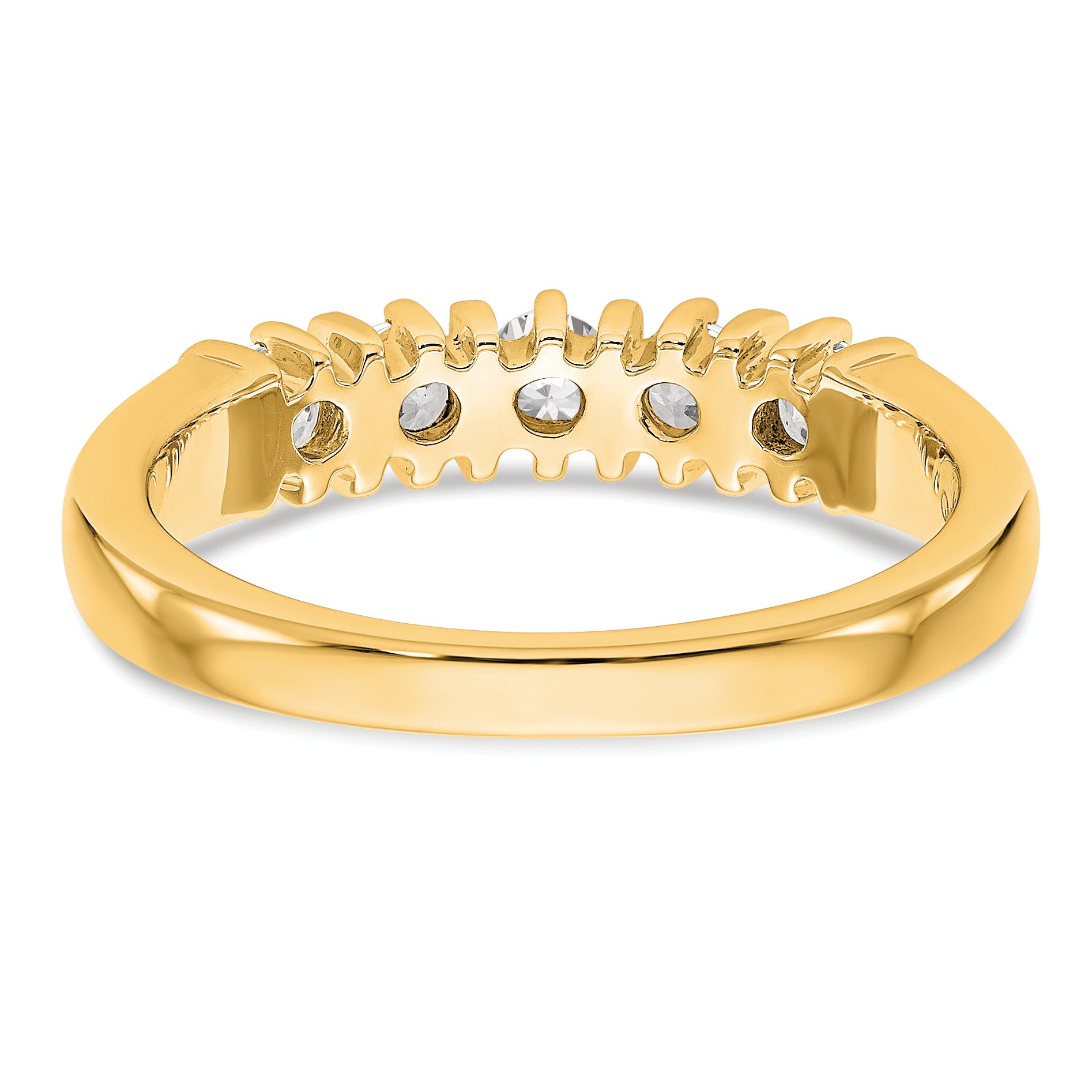 14K Yellow Gold 5 Stone Diamond Band