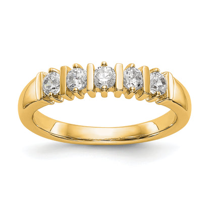 14K Yellow Gold 5 Stone Diamond Band