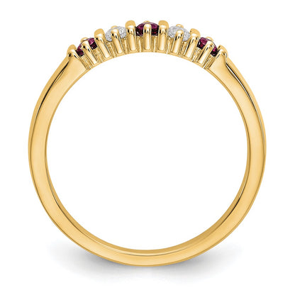 14k Yellow Gold Real Diamond w/Ruby Band
