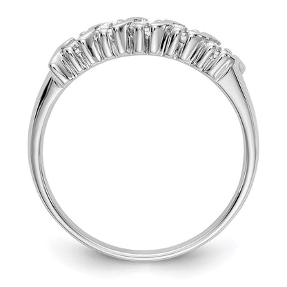 14K White Gold 5 Stone Prong Set 1/2 Carat Complete Round Diamond Band