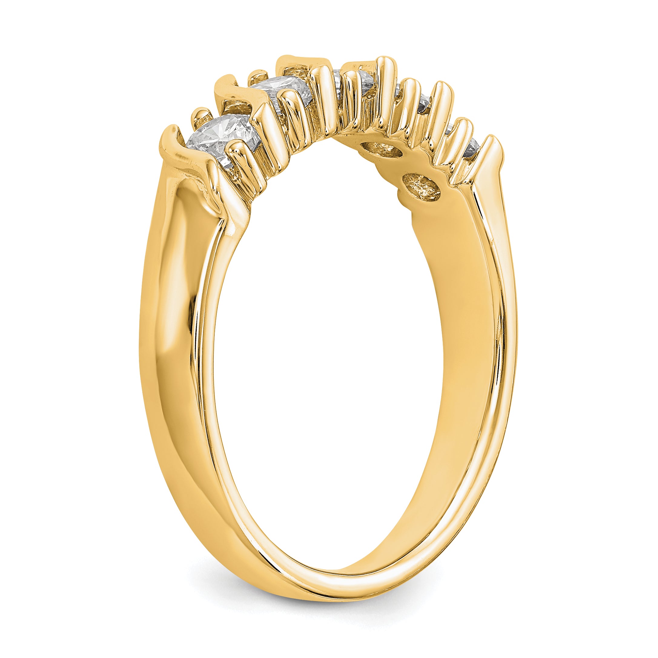 14K Yellow Gold 5 Stone Diamond Band