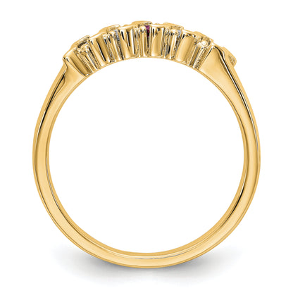 10K Yellow Gold Diamond W/Ruby Band